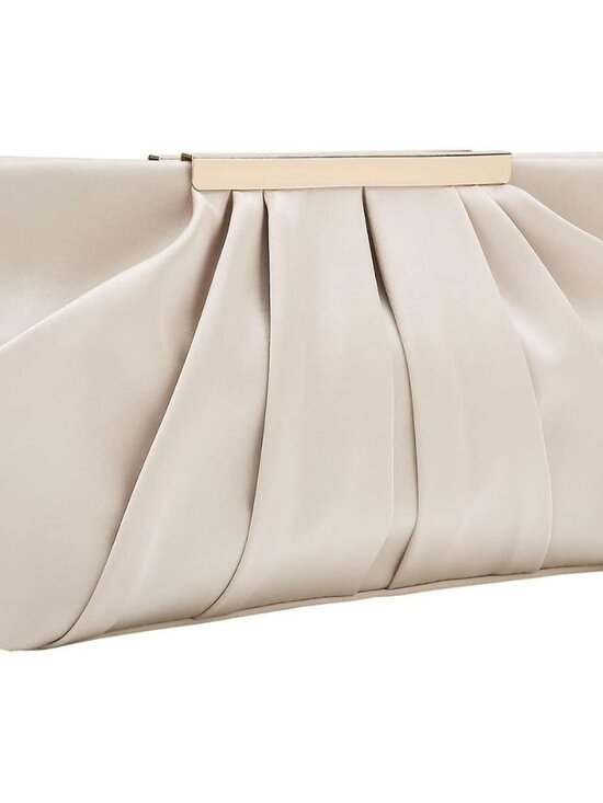 Handbags - Clutch Evening Bag Elegant Pleated Satin Formal Handbag Simple Classy Purse for